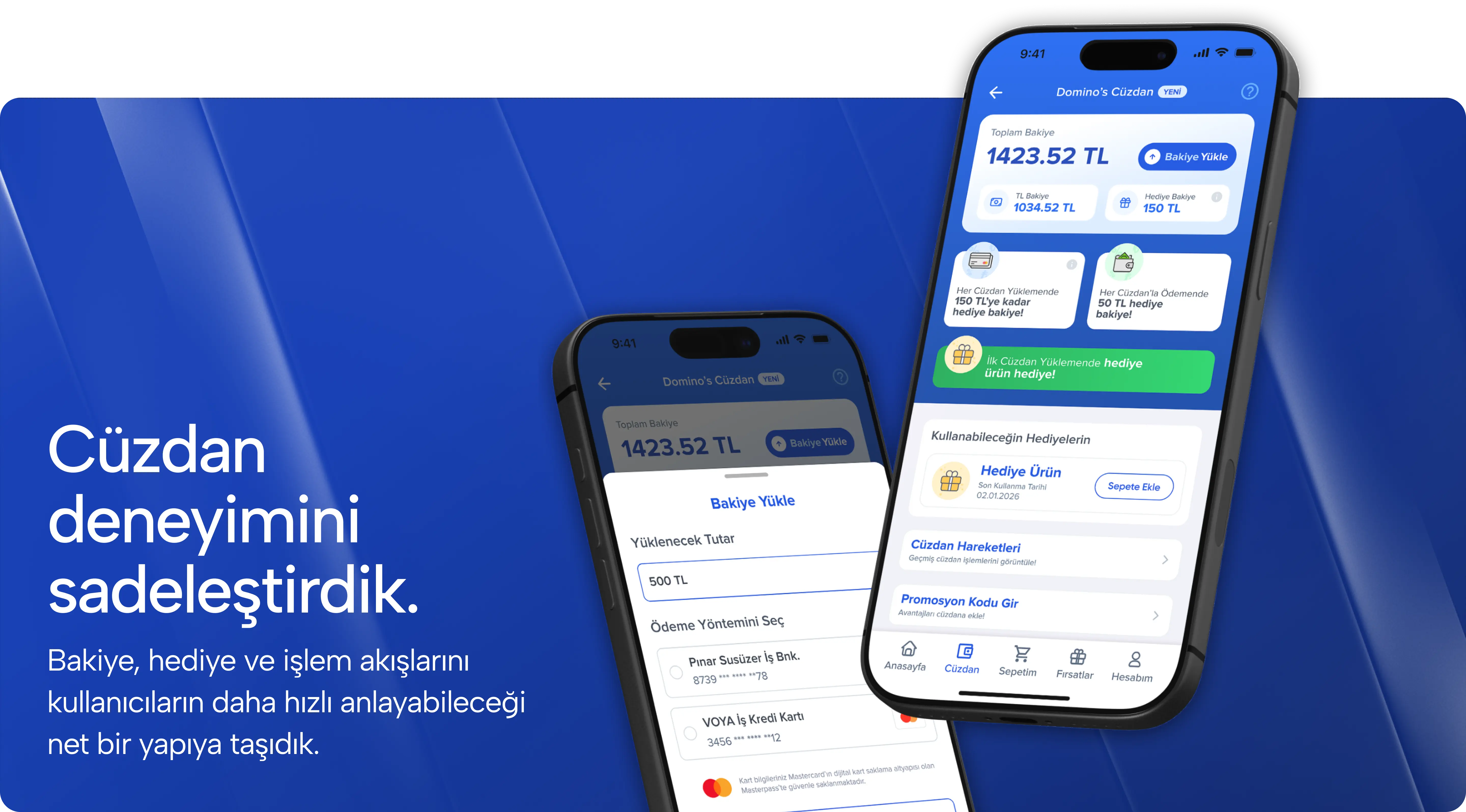Domino's Ye-Kazan sadakat programı deneyim tasarımı ekranları