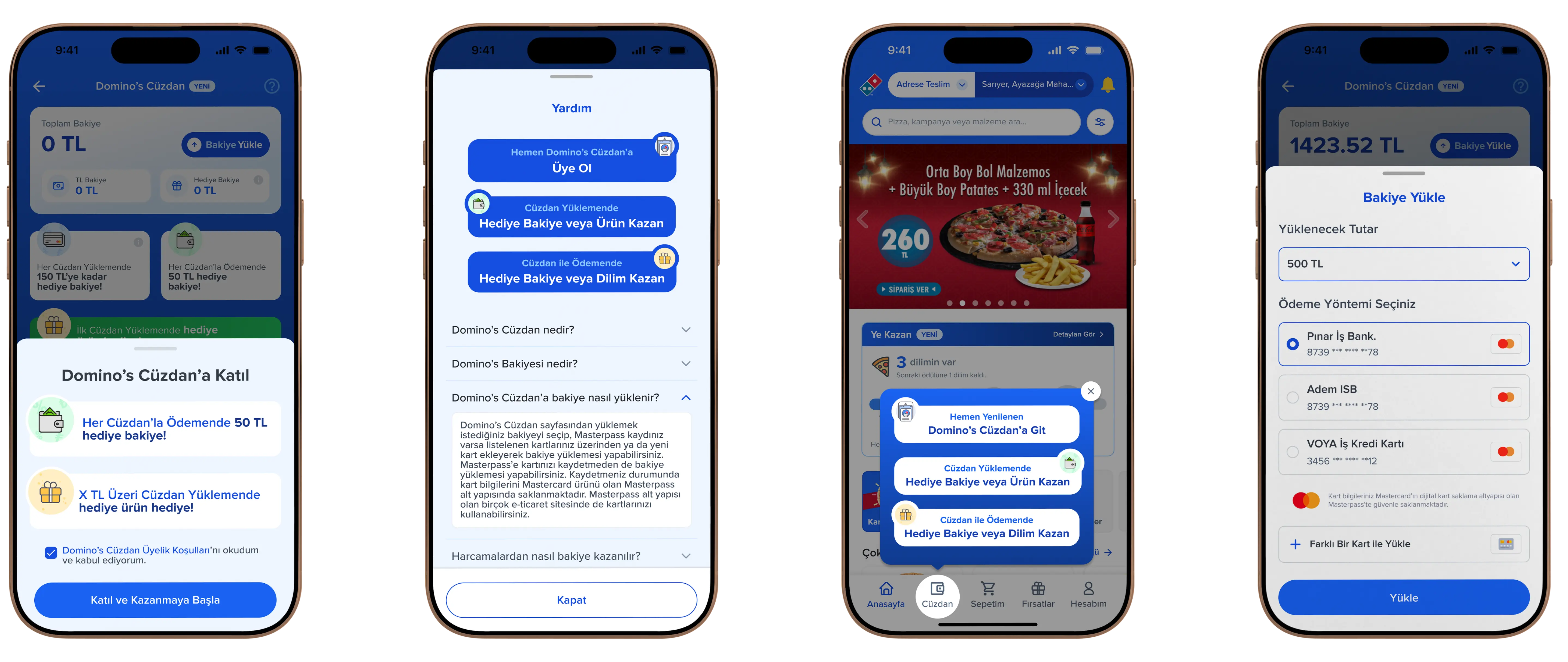 Domino's Ye-Kazan çift telefon mockup